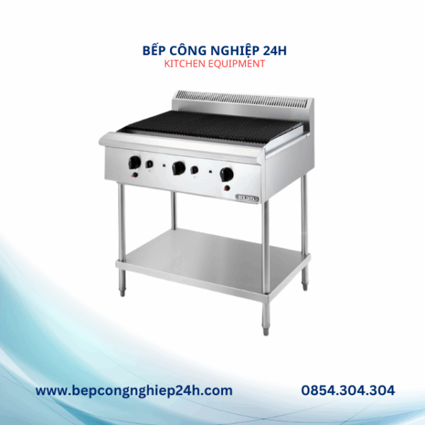 BẾP NƯỚNG THAN NHÂN TẠO 3 HỌNG CHÂN CAO